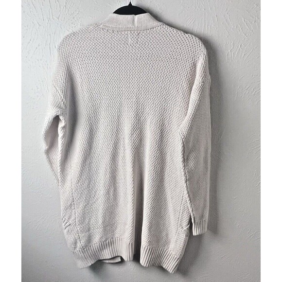 GAP Cardigan Sweater Cream Chunky Cable Knit Open Front Cotton Blend XS - Picture 4 of 6